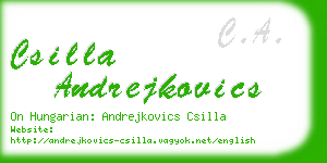 csilla andrejkovics business card